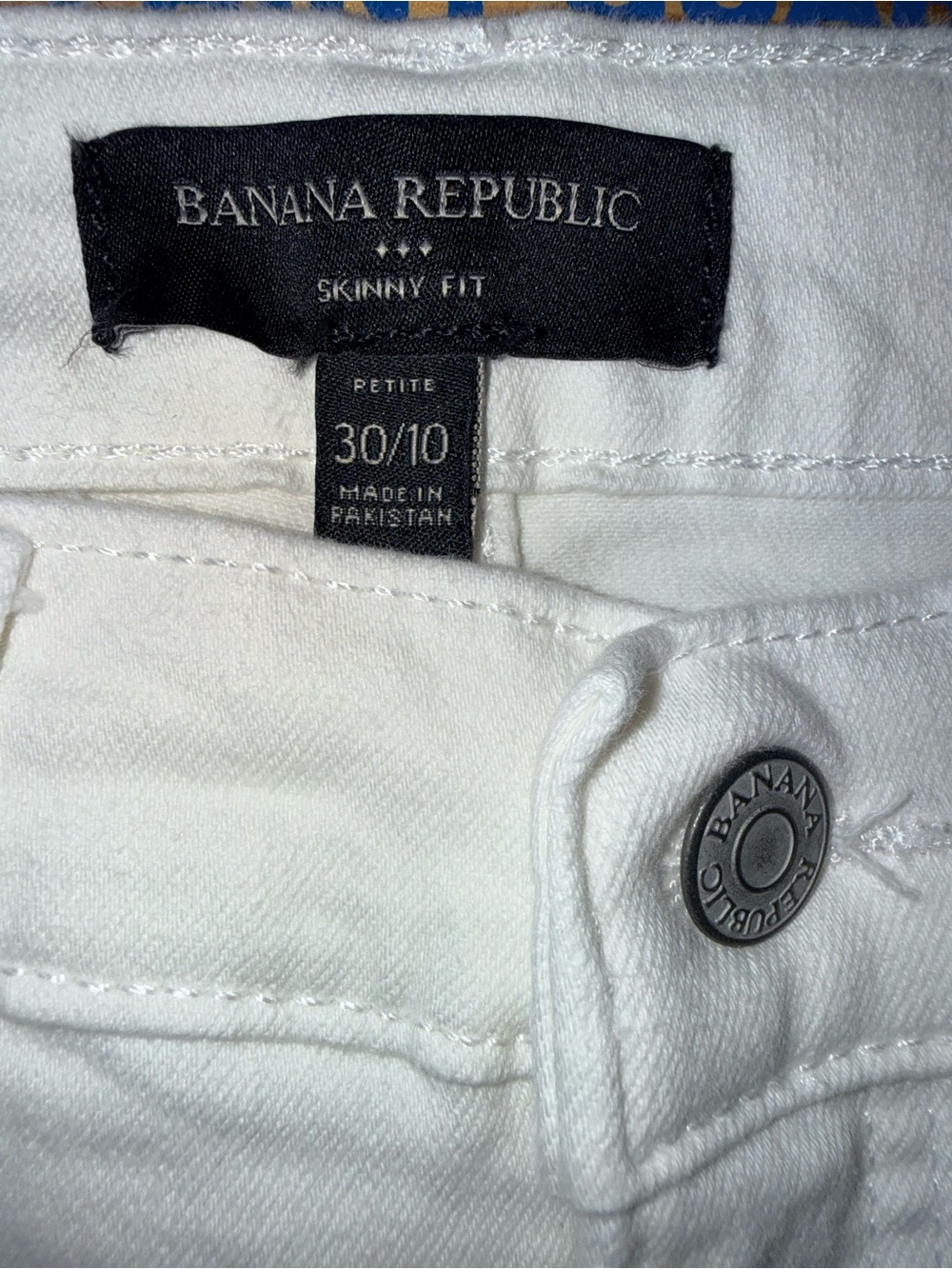 Banana Republic Mr Skinny Fit White Denim Jeans Women’s Petite 30/10 - Picture 5 of 13